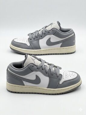Jordan Kids Low Top Sneakers Grey White Youth Size 4Y Unisex Model 553560-053